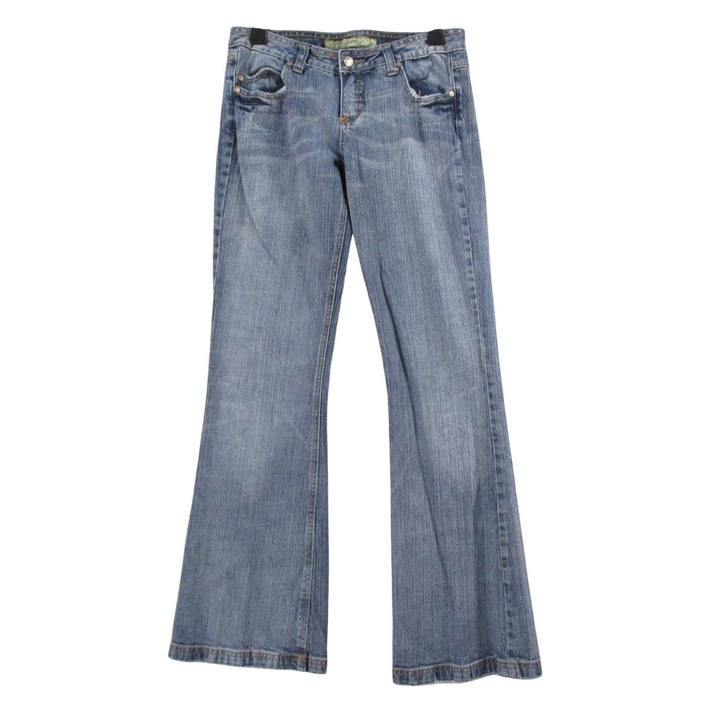 Mudd Jeans Women 7 Reg Blue Denim Low Rise Flare Y2K Vintage JAM0352